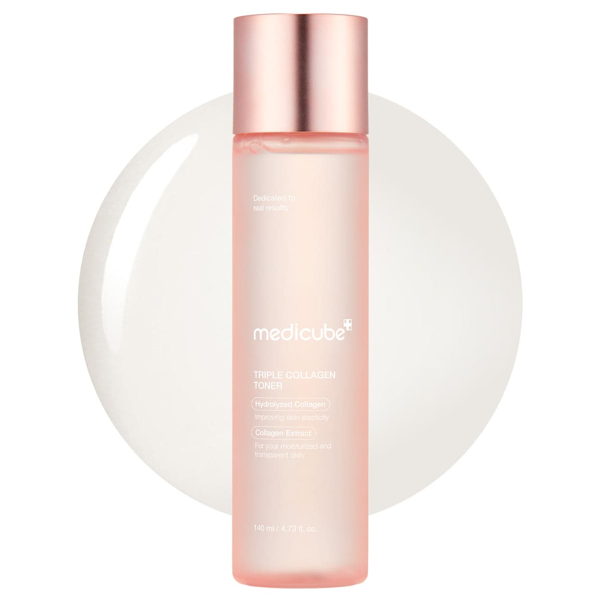 Frasco rosado de medicube Triple Collagen Toner